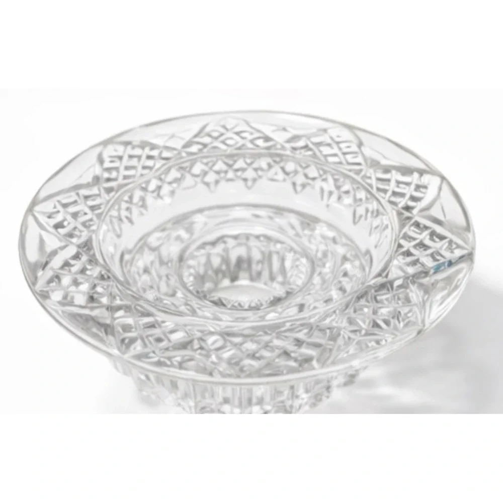 Vintage Laurel Crystal Candle Holders 2pc Set‎ 3-in-1 Taper Votive Tea Light